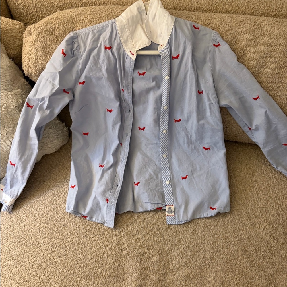 Tommy Hilfiger Light Blue Shirt with Red Dog Pattern